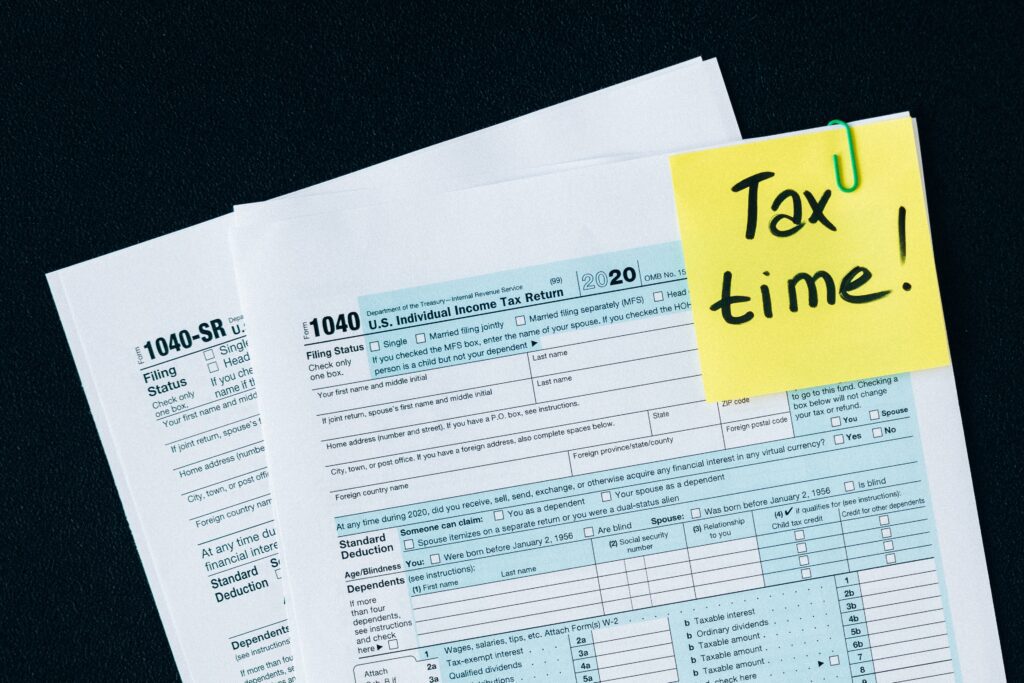 A close up of an irs tax form