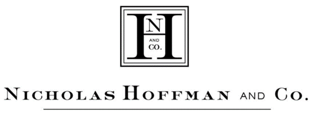 A black and white logo of the company hans hoffman.